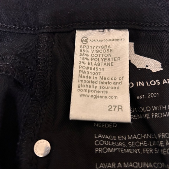 AG Very Black Womens Farrah Ankle High Rise Skinny Jeans Size 27R - Picture 8 of 11